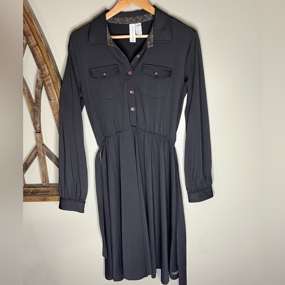 Matilda Jane Paint By numbers charcoal Ink Blot Dress - Picture 2 of 6